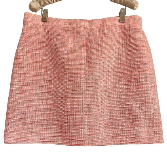 J. Crew Factory Dresses & Skirts - J. Crew New w/ Tag Neon Coral/White/Gold Metallic Tweed A Line Skirt Size 6